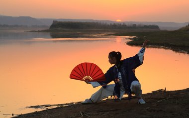 浪淘沙 落日余晖见侠女